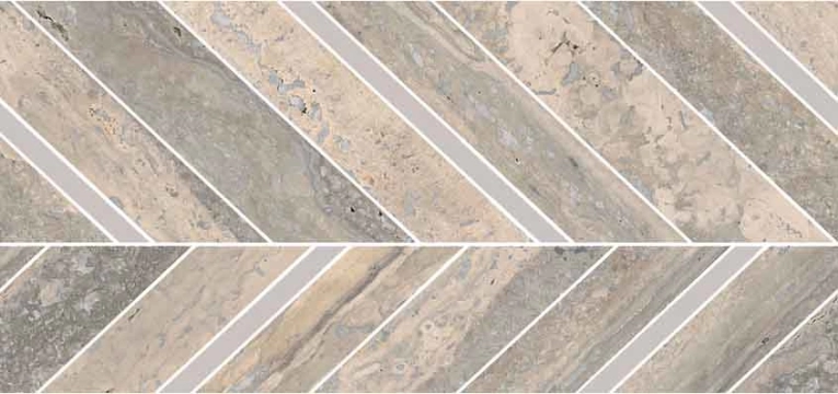 Mystone Travertino Mosaico Freccia Silver_1