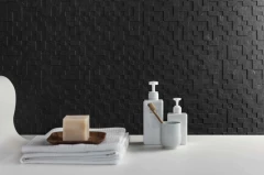 Mystone Lavagna Mosaico 3d Nero_5